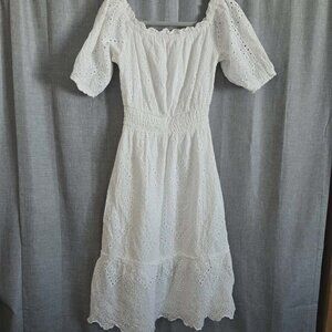 Betsy Johnson white eyelet dress women's M